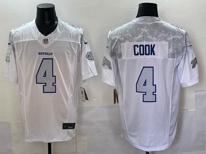 Men Buffalo Bills #4 Cook Nike White 2025 Rivalries Collection Limited NFL Jersey 001->buffalo bills->NFL Jersey